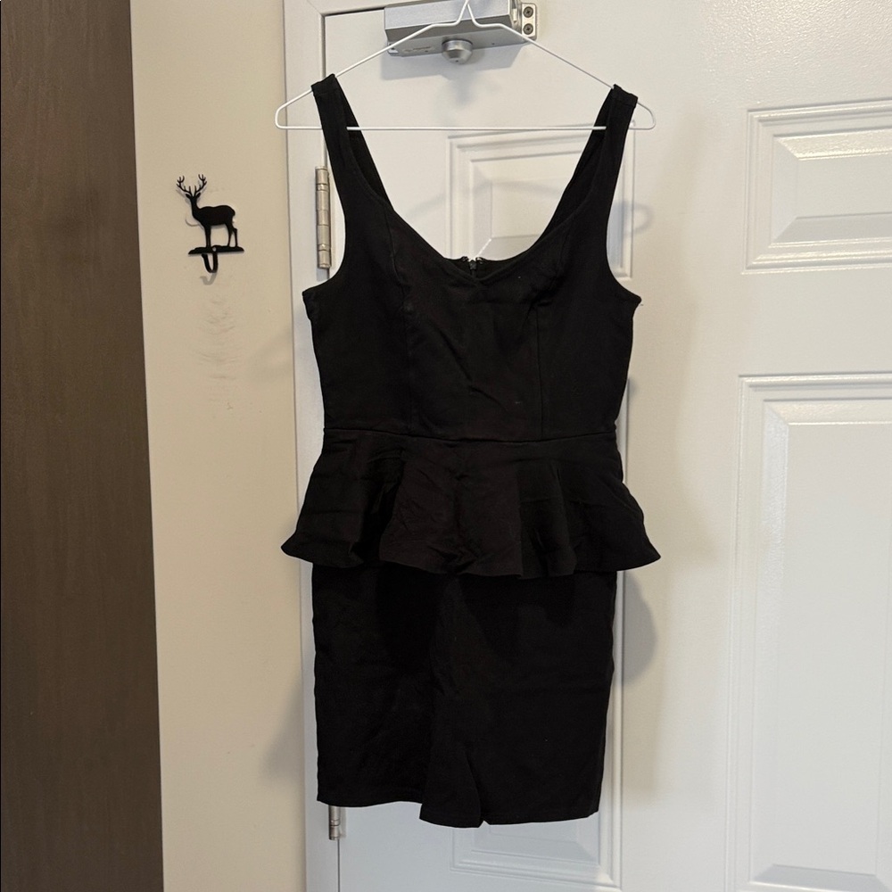 BB Dakota Black Mini Peplum Dress